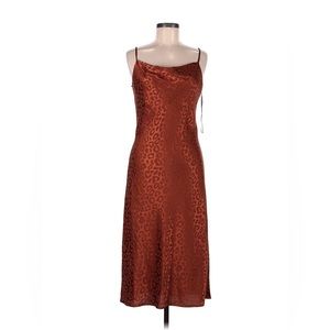 Aaron & Amber burnt orange leopard dress